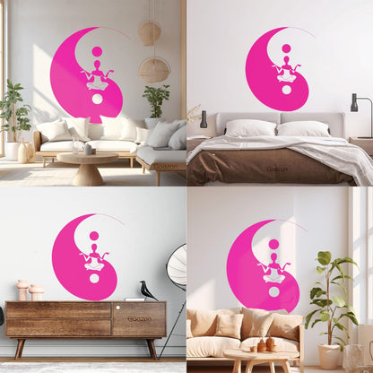 Fine Carving Decals Yin Yang Symbol Sitting Yoga Circle Store Decoration
