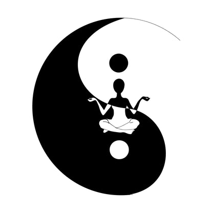 Fine Carving Decals Yin Yang Symbol Sitting Yoga Circle Store Decoration