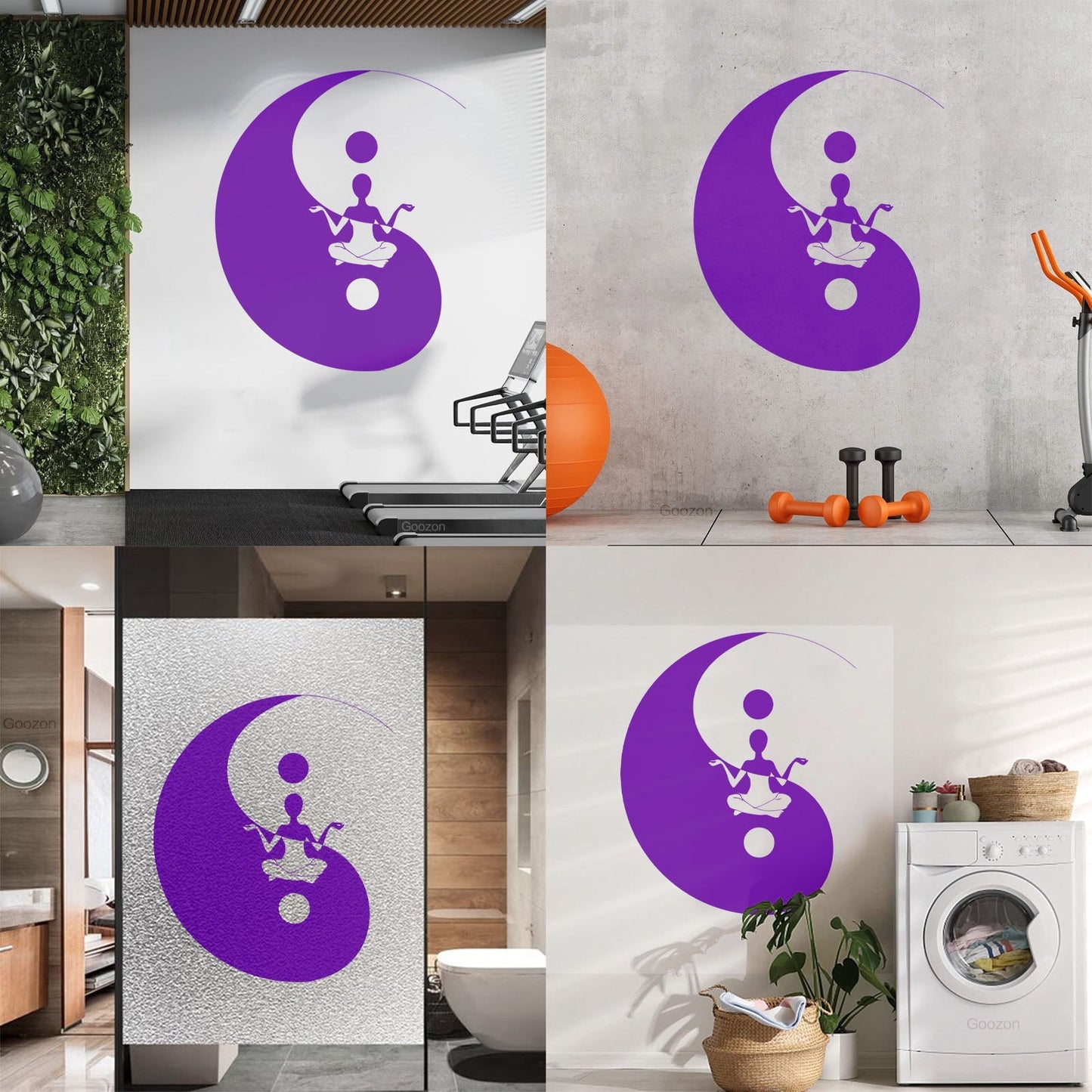 Fine Carving Decals Yin Yang Symbol Sitting Yoga Circle Store Decoration