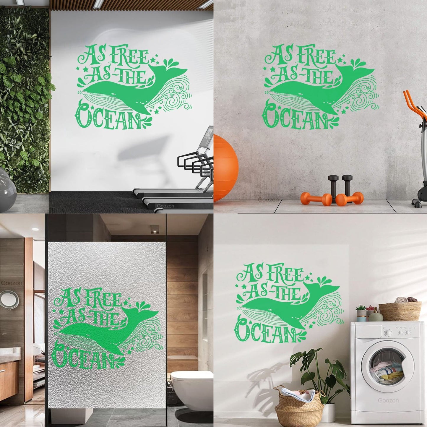 Vinyl Wall Stickers Ocean Quote Whale As Free As Ocean Home Easy Installation