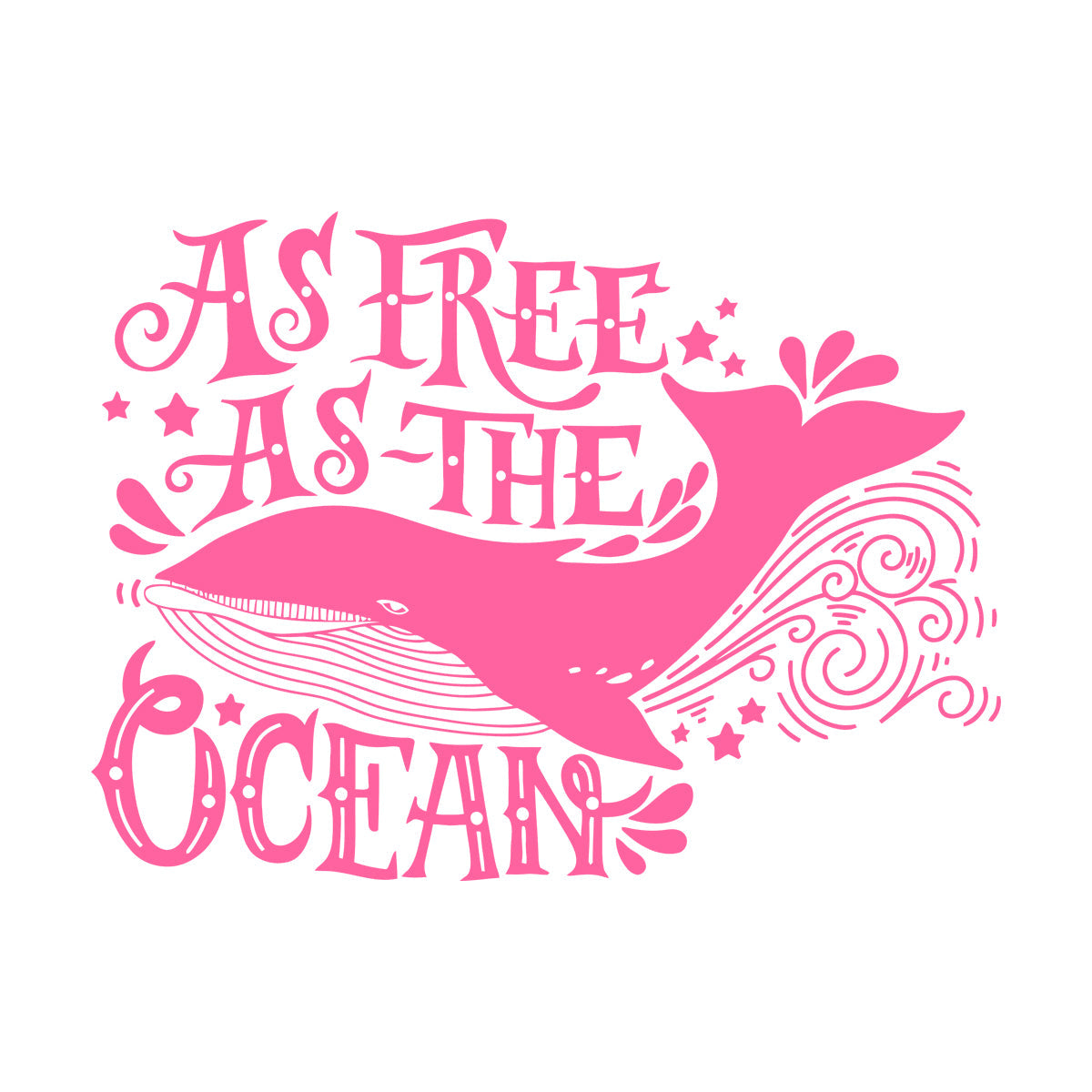 Vinyl Wall Stickers Ocean Quote Whale As Free As Ocean Home Easy Installation