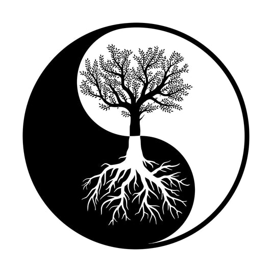 Yin Yang Tree Roots Abstract Wall Stickers Paster Paper Personalized Customization