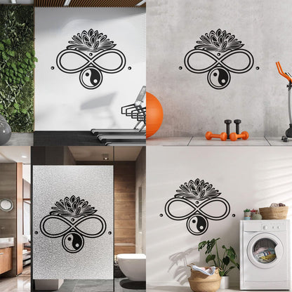 Engraving Stickers Buddha Infinity Lotus Ying Yang Home Glass Stickers