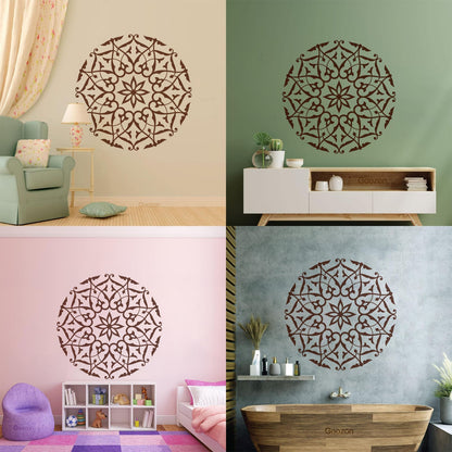 Wall Stickers Paster Paper Mandala Buddha Meditation Multiple Size Options