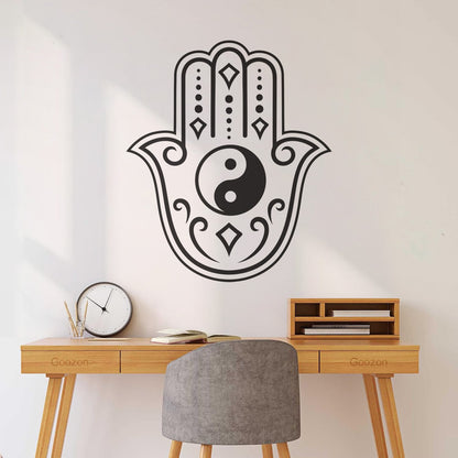 Vinyl Wall Decals Yin And Yang Buddha Mascot Yoga Rooms Self Adhesive