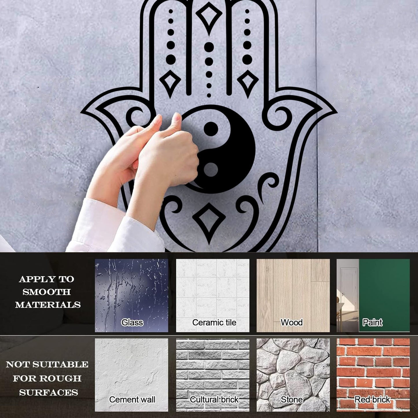 Vinyl Wall Decals Yin And Yang Buddha Mascot Yoga Rooms Self Adhesive