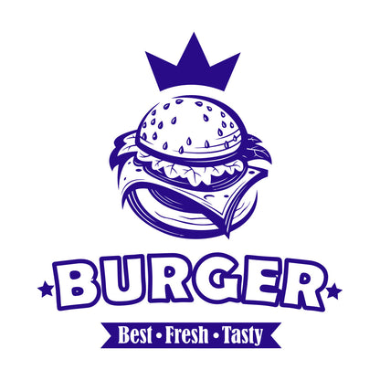 Engraving Decals Burger Food Lettering Fast Food Best Tasty Fresh Do Not Damage The Wall Surface
