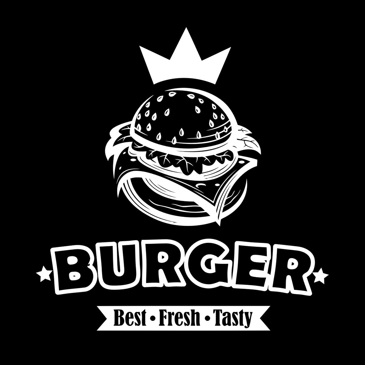 Engraving Decals Burger Food Lettering Fast Food Best Tasty Fresh Do Not Damage The Wall Surface