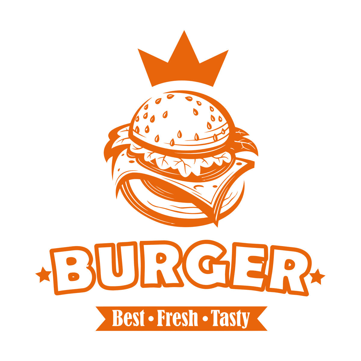 Engraving Decals Burger Food Lettering Fast Food Best Tasty Fresh Do Not Damage The Wall Surface