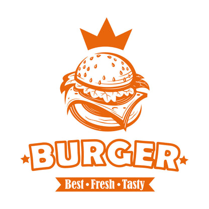 Engraving Decals Burger Food Lettering Fast Food Best Tasty Fresh Do Not Damage The Wall Surface