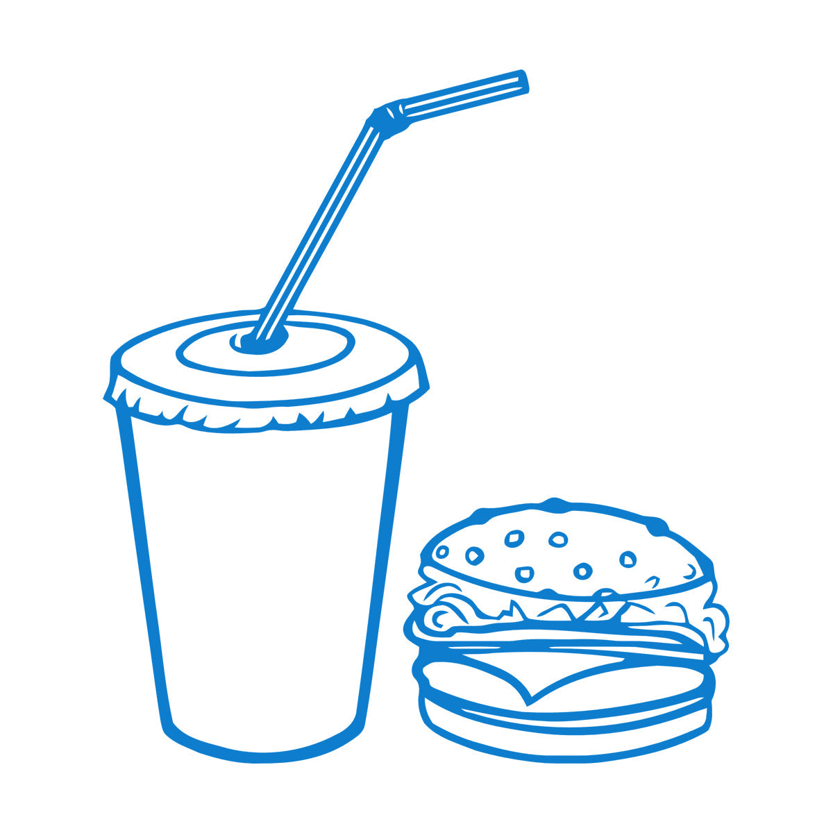 Wall Vinyl Sticker Decor Fast Food Rapid Delicious Cola Hamburger Cutlet Easy Installation