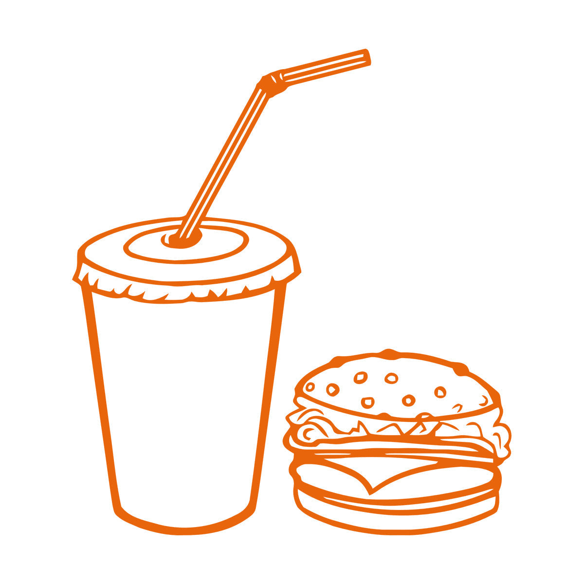 Wall Vinyl Sticker Decor Fast Food Rapid Delicious Cola Hamburger Cutlet Easy Installation