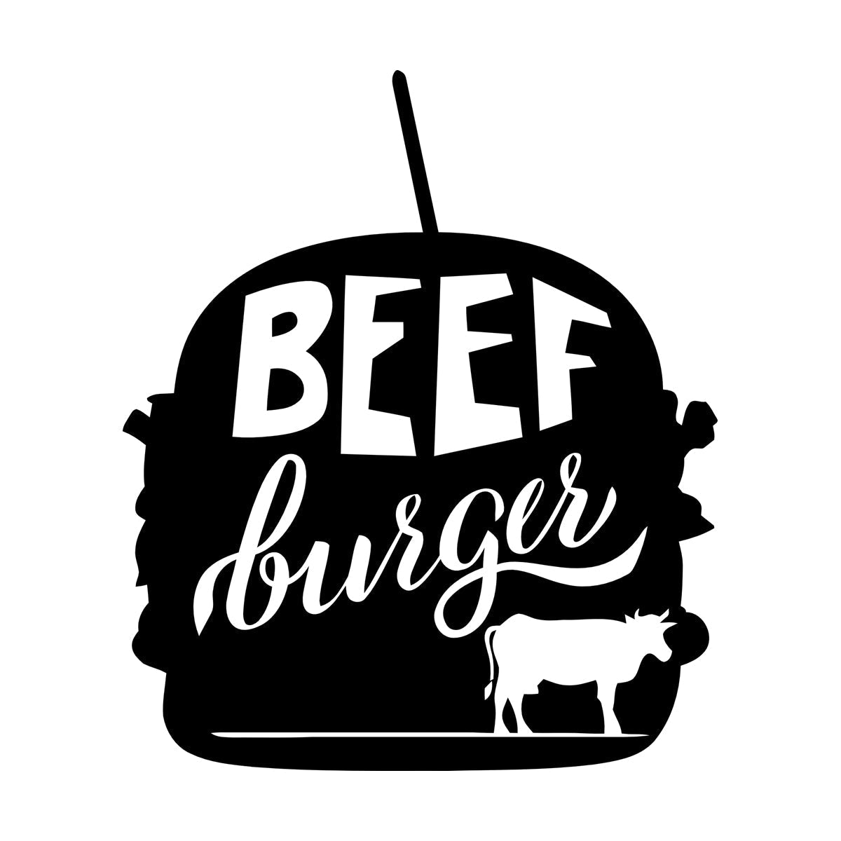 Beef Burger Dining Cafe Fast Food Fine Carving Stickers Art Mural Painting