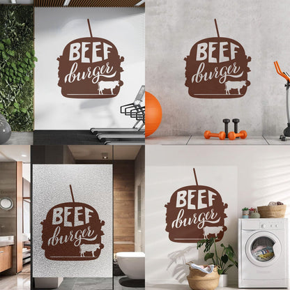 Beef Burger Dining Cafe Fast Food Fine Carving Stickers Art Mural Painting