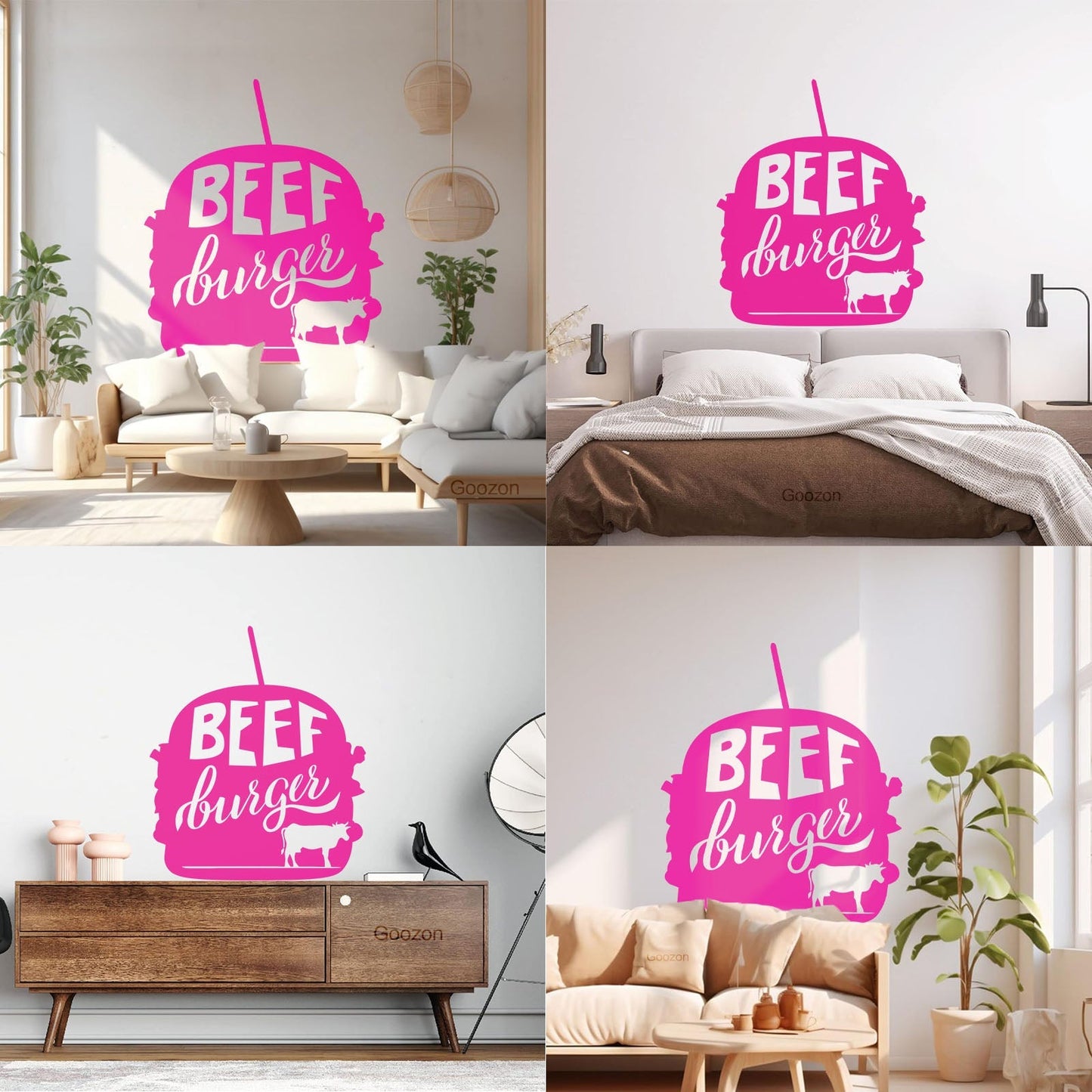 Beef Burger Dining Cafe Fast Food Fine Carving Stickers Art Mural Painting