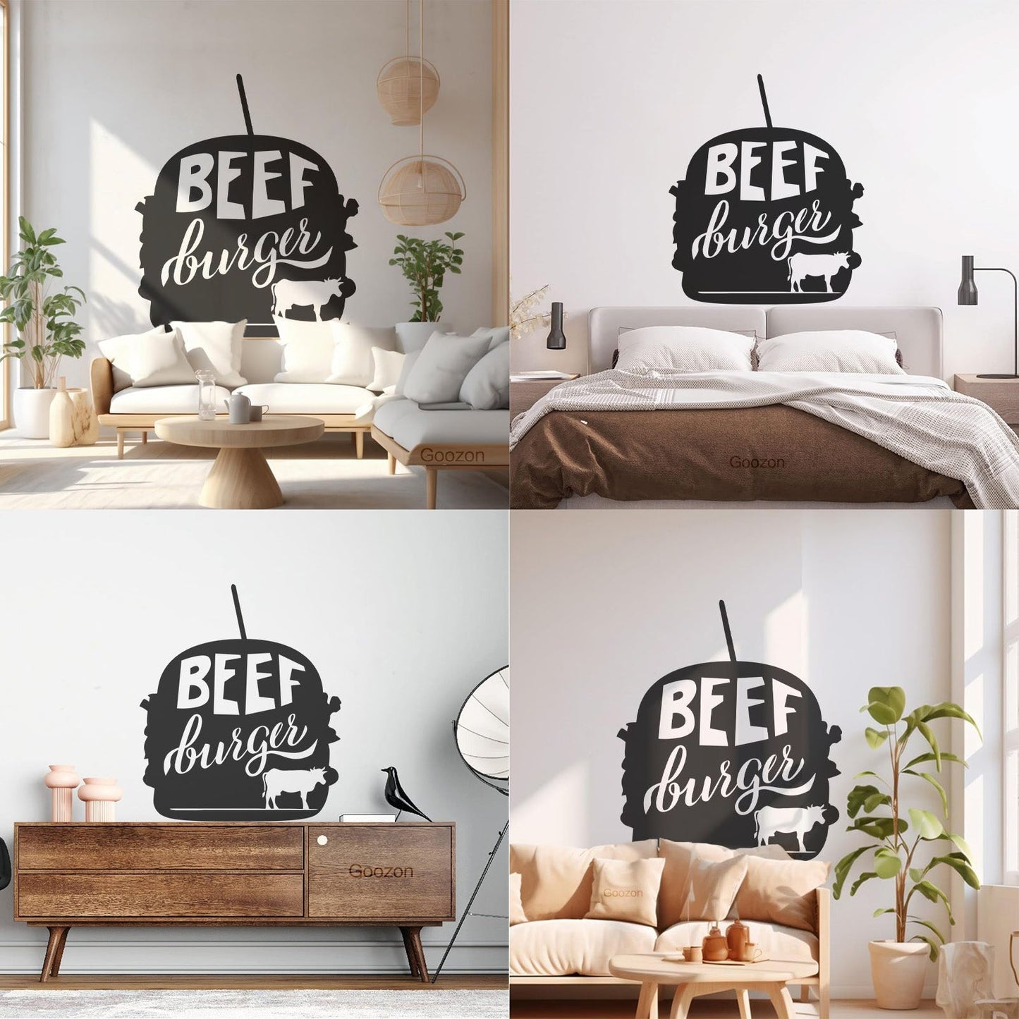 Beef Burger Dining Cafe Fast Food Fine Carving Stickers Art Mural Painting