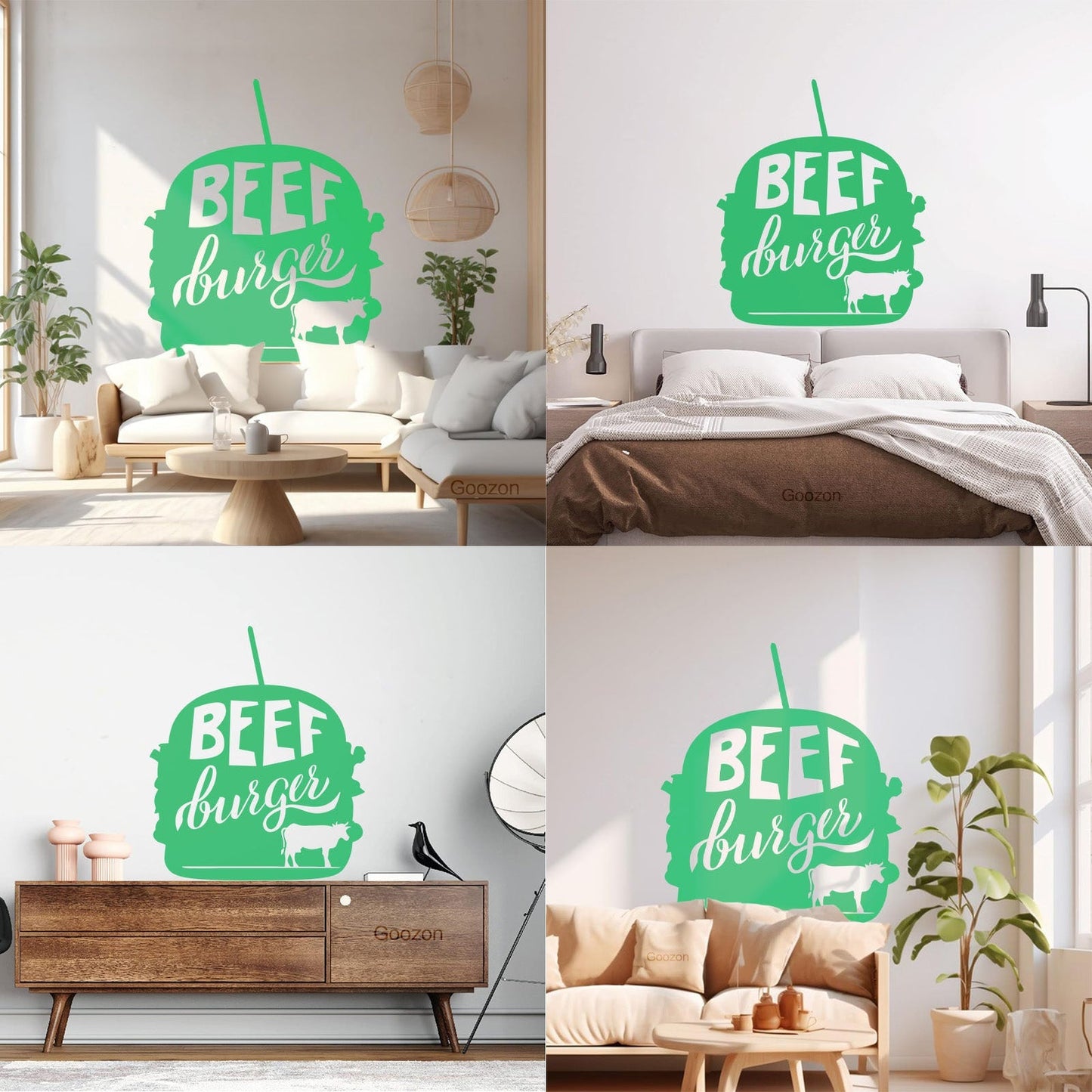 Beef Burger Dining Cafe Fast Food Fine Carving Stickers Art Mural Painting