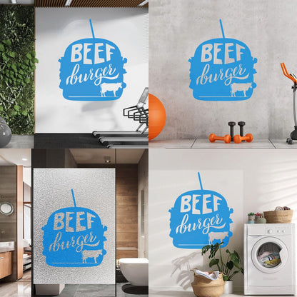 Beef Burger Dining Cafe Fast Food Fine Carving Stickers Art Mural Painting
