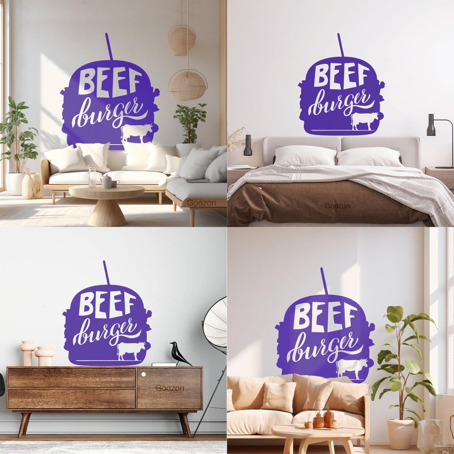 Beef Burger Dining Cafe Fast Food Fine Carving Stickers Art Mural Painting