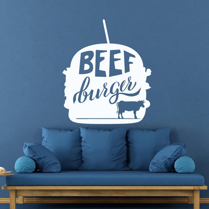 Beef Burger Dining Cafe Fast Food Fine Carving Stickers Art Mural Painting