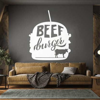 Beef Burger Dining Cafe Fast Food Fine Carving Stickers Art Mural Painting