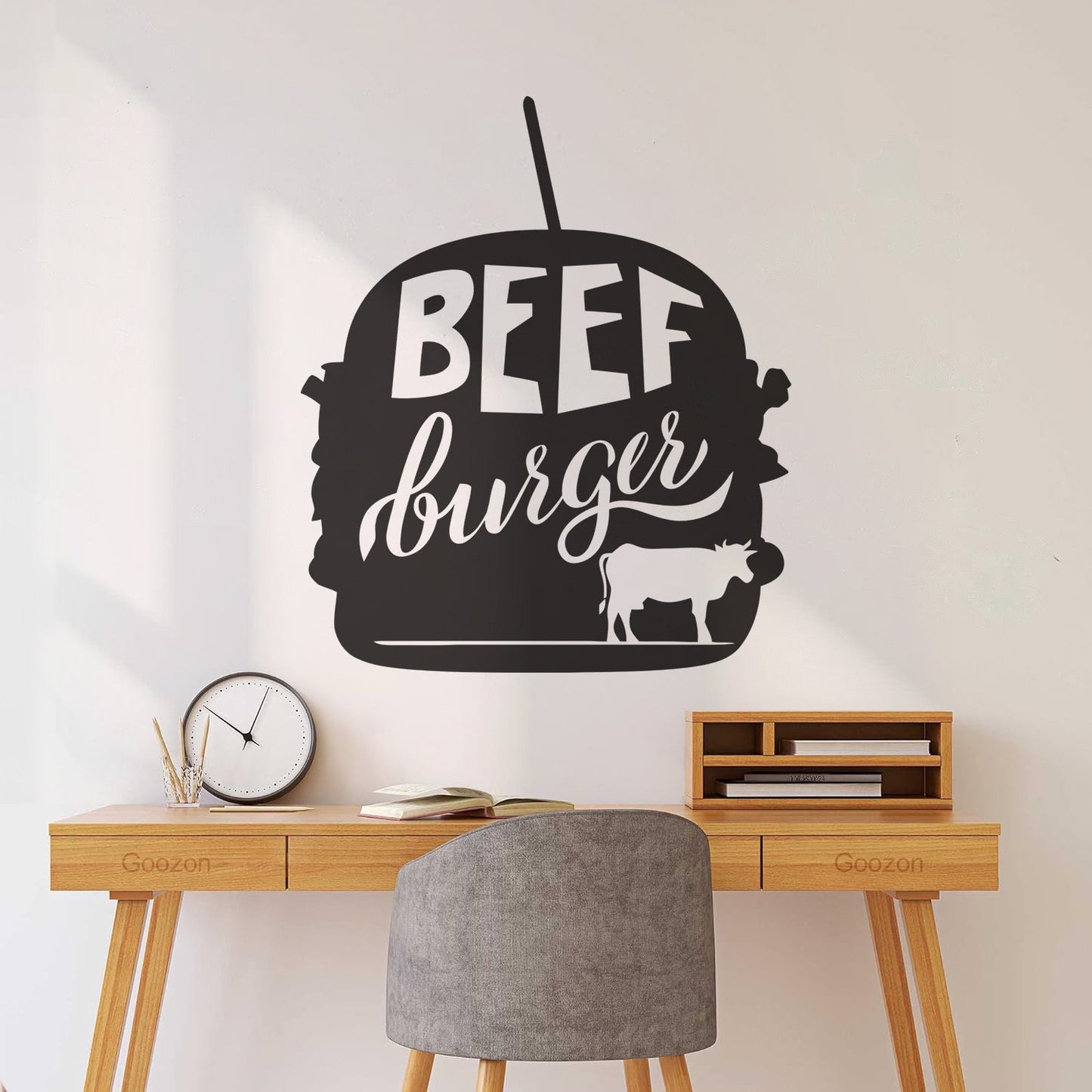 Beef Burger Dining Cafe Fast Food Fine Carving Stickers Art Mural Painting