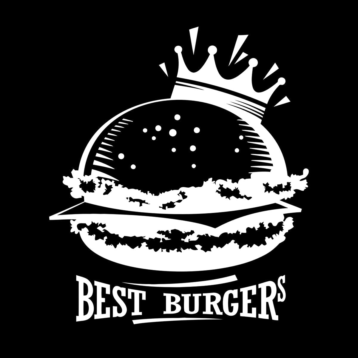 Wall Stickers Best Burgers Crown Fast Food Cafe Multiple Size Options