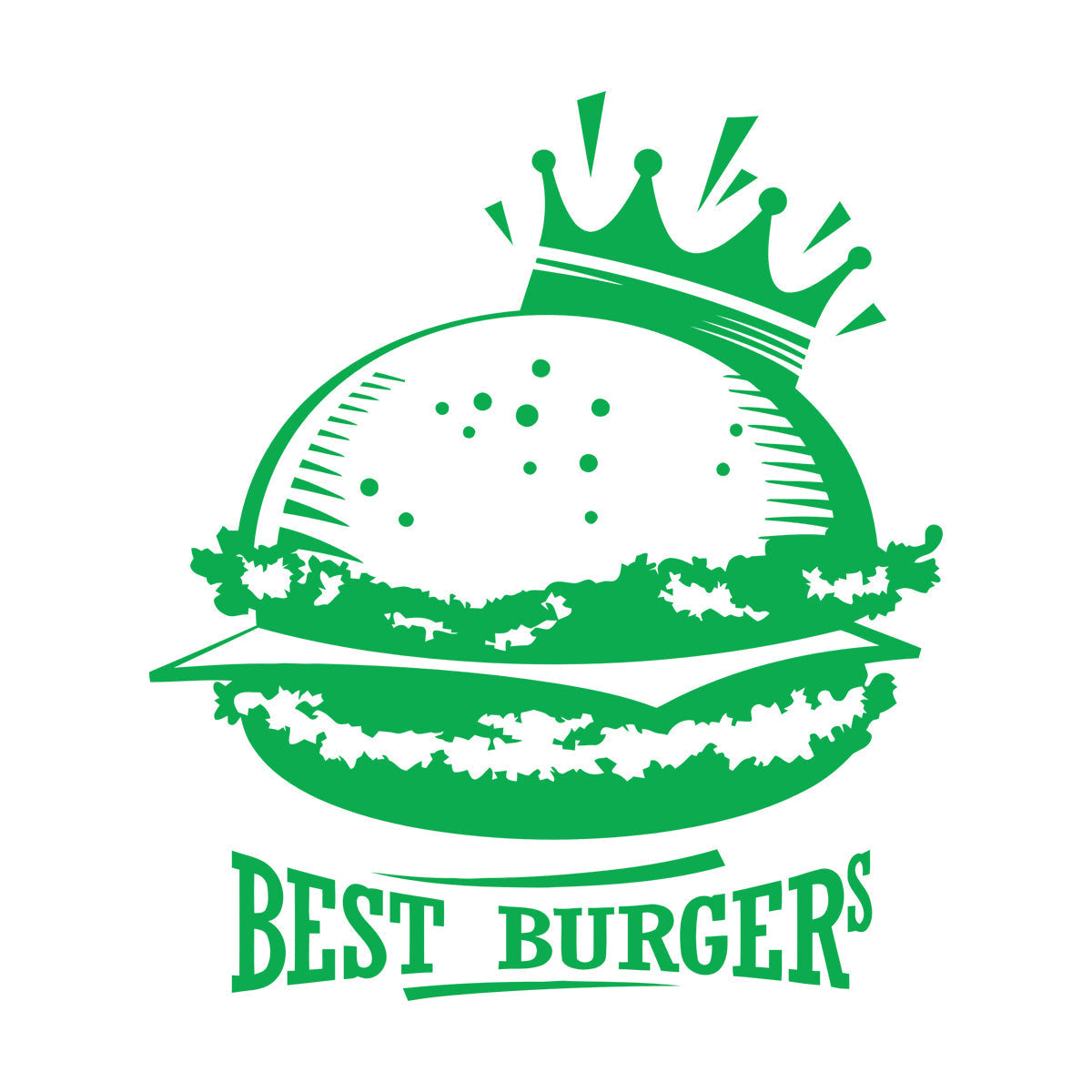 Wall Stickers Best Burgers Crown Fast Food Cafe Multiple Size Options
