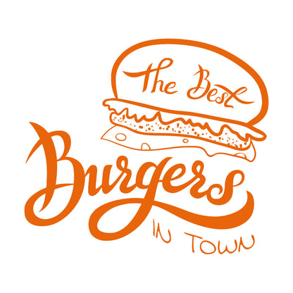 Fine Carving Decals Best Burgers Town Fast Food Cafe Idea Waterproof