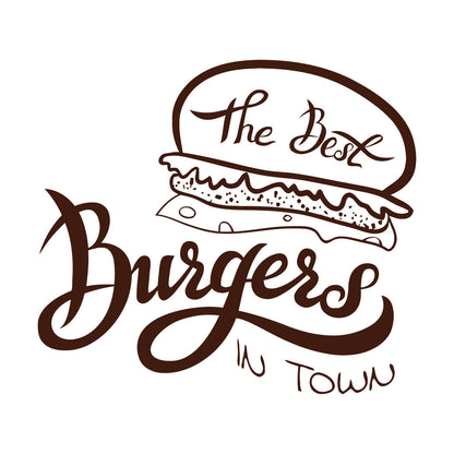 Fine Carving Decals Best Burgers Town Fast Food Cafe Idea Waterproof