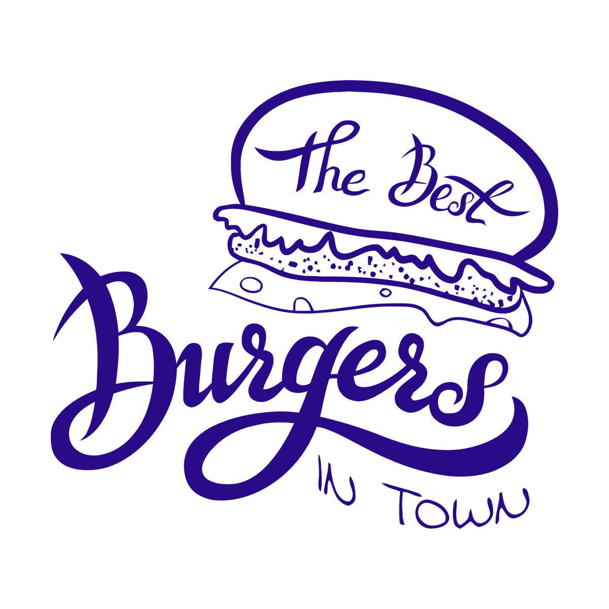 Fine Carving Decals Best Burgers Town Fast Food Cafe Idea Waterproof