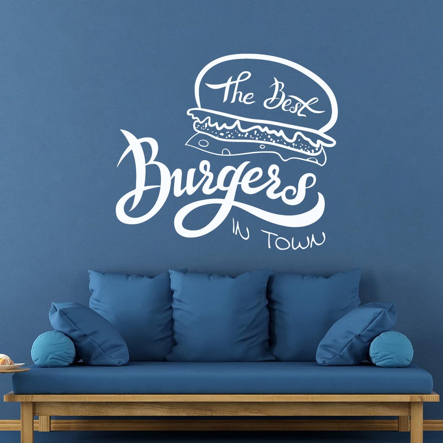 Fine Carving Decals Best Burgers Town Fast Food Cafe Idea Waterproof