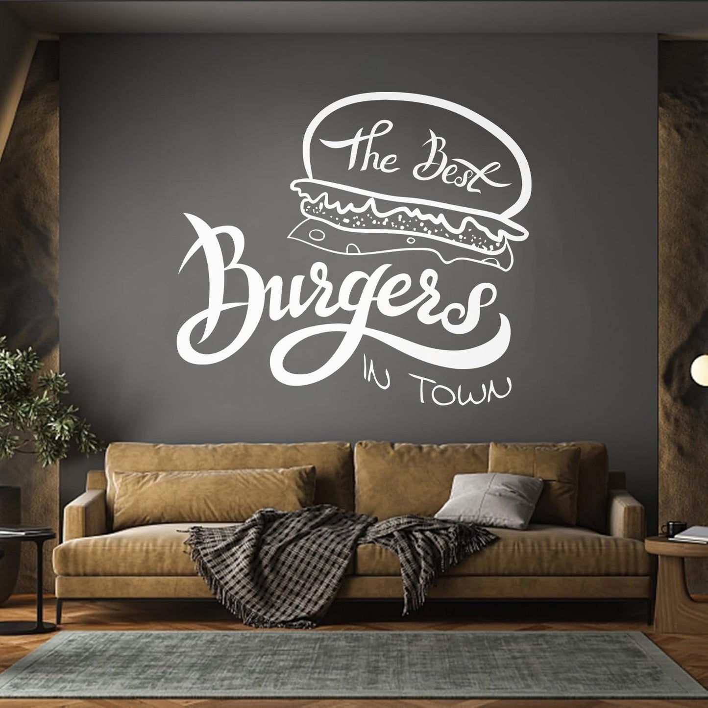 Fine Carving Decals Best Burgers Town Fast Food Cafe Idea Waterproof