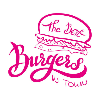 Fine Carving Decals Best Burgers Town Fast Food Cafe Idea Waterproof