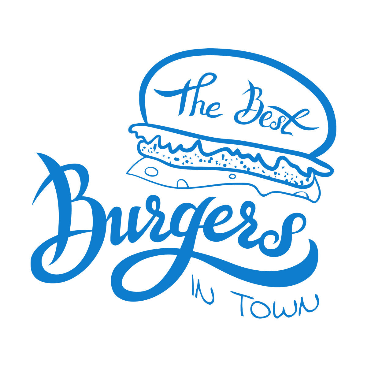 Fine Carving Decals Best Burgers Town Fast Food Cafe Idea Waterproof