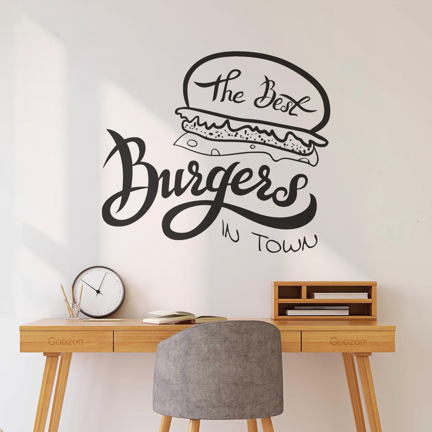 Fine Carving Decals Best Burgers Town Fast Food Cafe Idea Waterproof