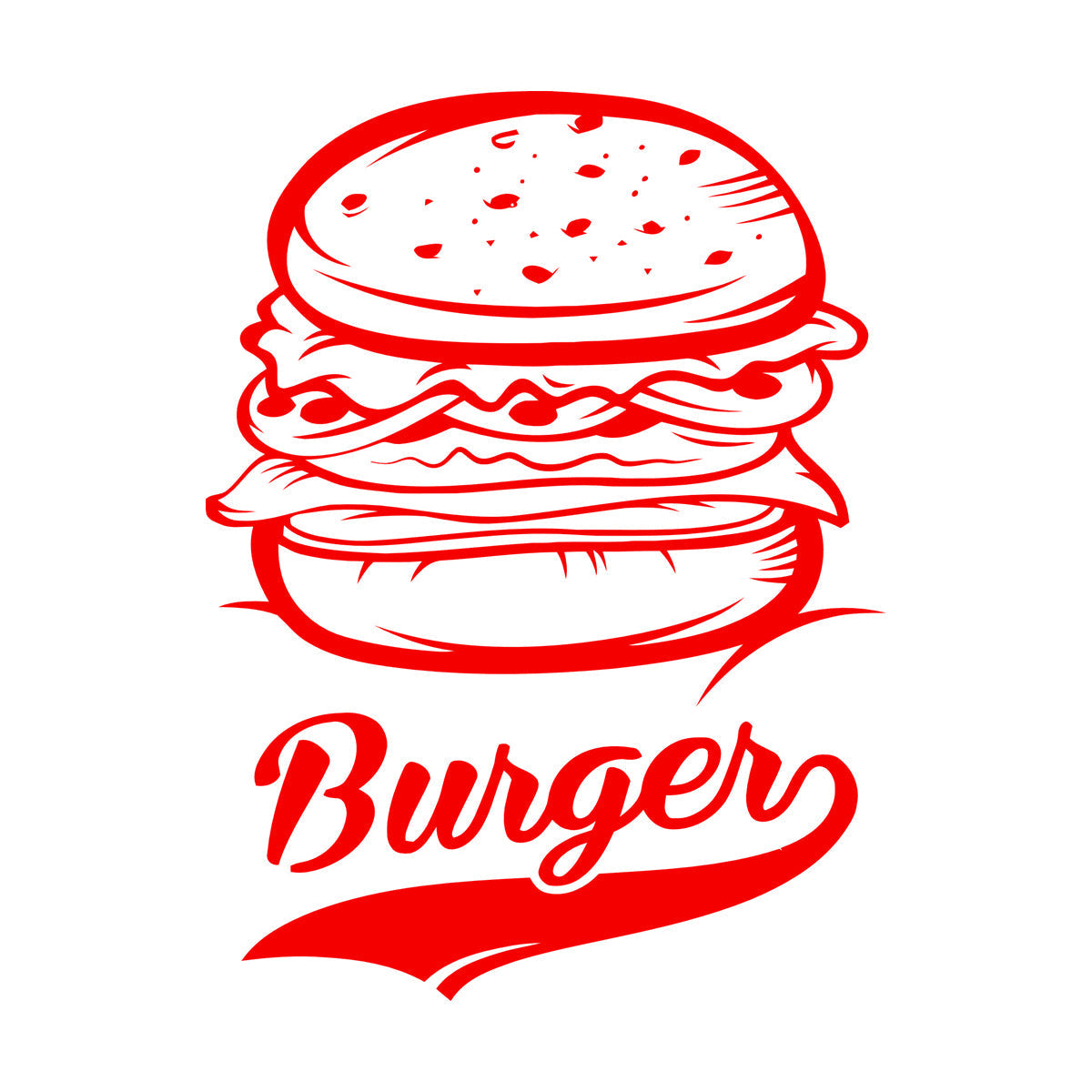 Vinyl Art Sticker Burger Fast Food Restaurant Food Truck It Won'T Fall Off