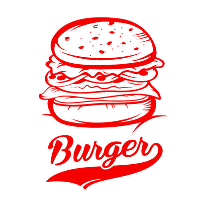 Vinyl Art Sticker Burger Fast Food Restaurant Food Truck It Won'T Fall Off