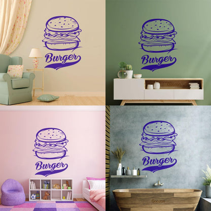Vinyl Art Sticker Burger Fast Food Restaurant Food Truck It Won'T Fall Off