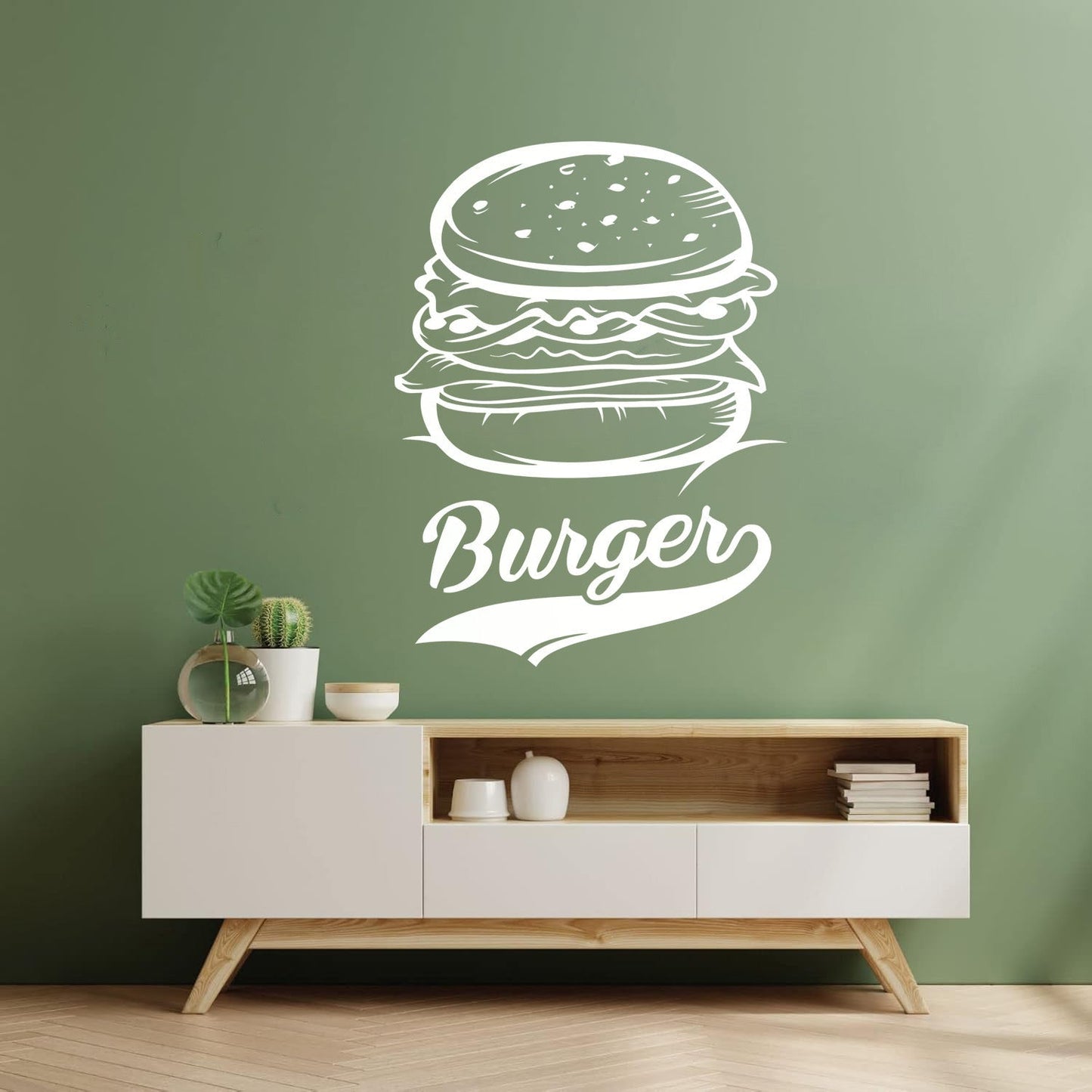 Vinyl Art Sticker Burger Fast Food Restaurant Food Truck It Won'T Fall Off