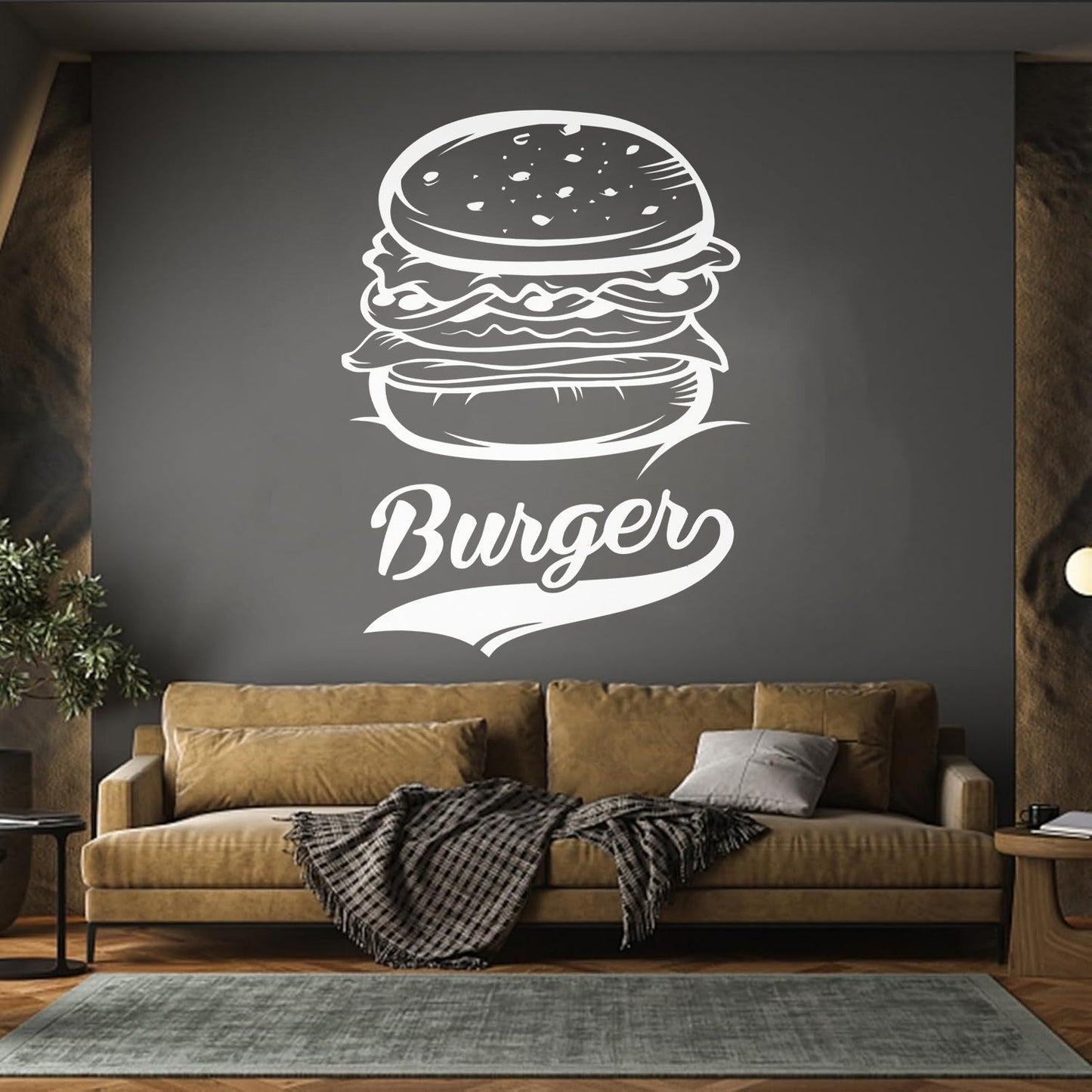 Vinyl Art Sticker Burger Fast Food Restaurant Food Truck It Won'T Fall Off