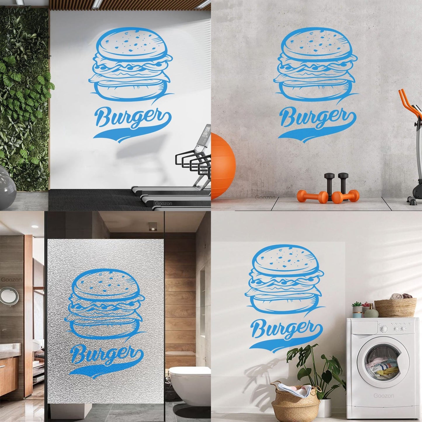 Vinyl Art Sticker Burger Fast Food Restaurant Food Truck It Won'T Fall Off