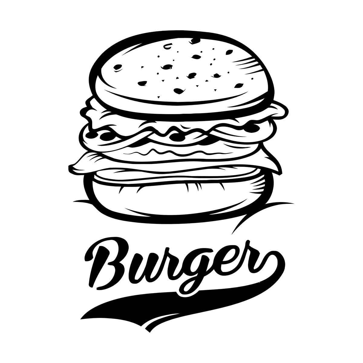 Vinyl Art Sticker Burger Fast Food Restaurant Food Truck It Won'T Fall Off