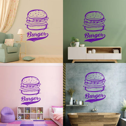 Vinyl Art Sticker Burger Fast Food Restaurant Food Truck It Won'T Fall Off
