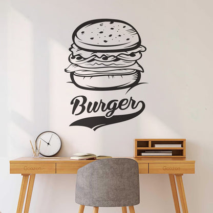Vinyl Art Sticker Burger Fast Food Restaurant Food Truck It Won'T Fall Off