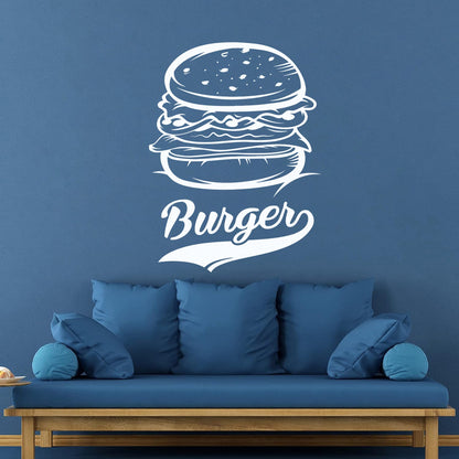Vinyl Art Sticker Burger Fast Food Restaurant Food Truck It Won'T Fall Off