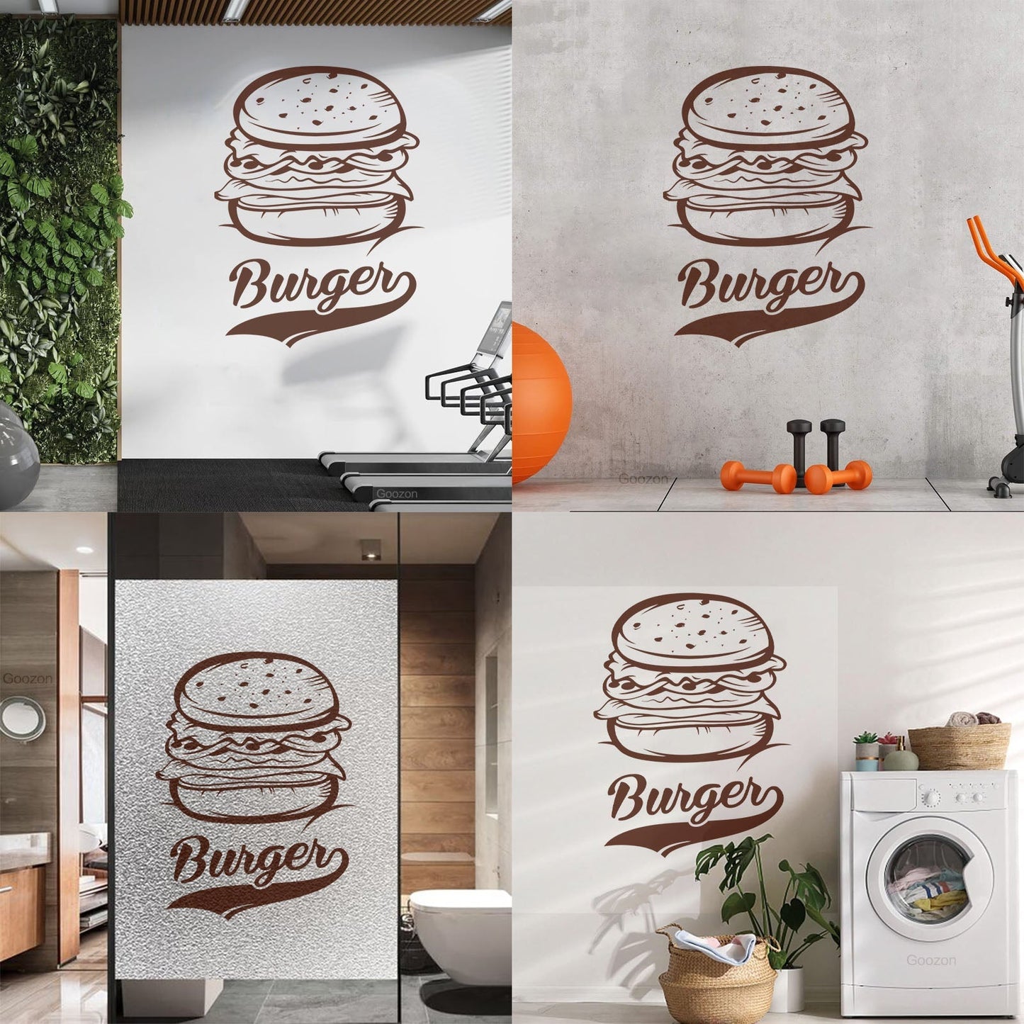 Vinyl Art Sticker Burger Fast Food Restaurant Food Truck It Won'T Fall Off