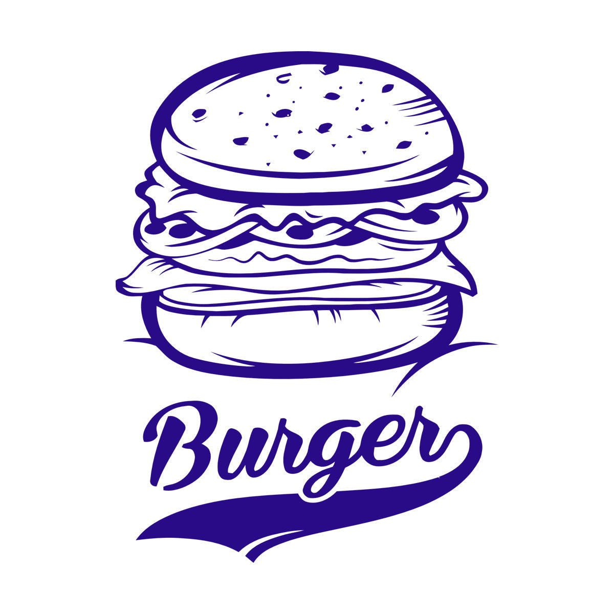 Vinyl Art Sticker Burger Fast Food Restaurant Food Truck It Won'T Fall Off