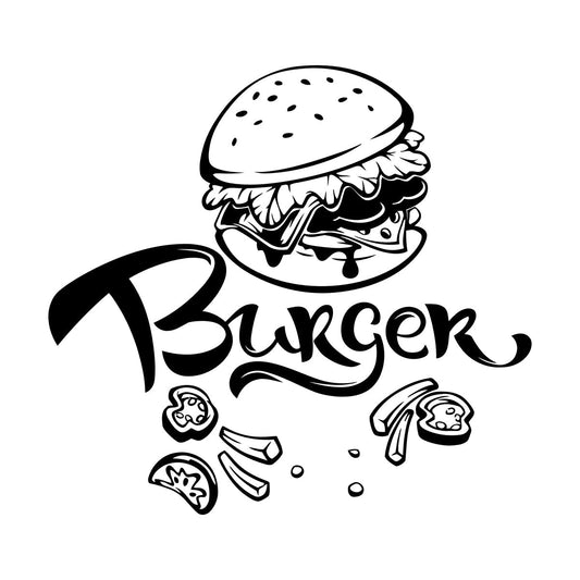 Lettering Decals Burger Fast Food Cafe Restaurant Dining Room Can Modify And Add Information