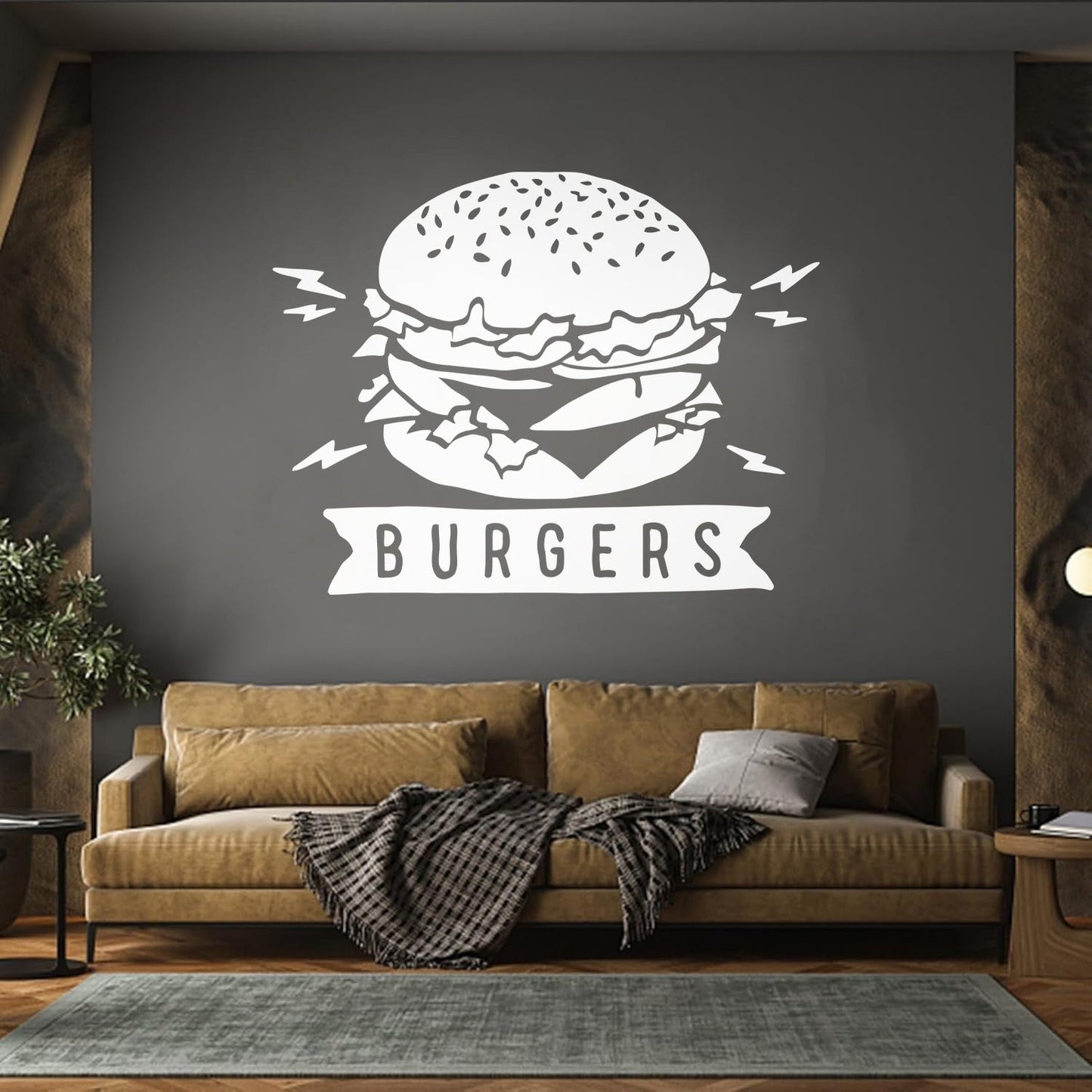 Wall Decals Pvc Burgers Fast Food Restaurant Dining Room Art Decoration